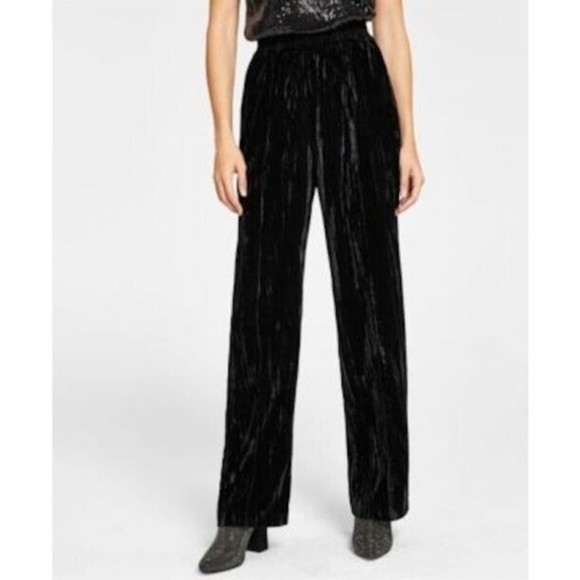 Leyden Velvet Wide Leg Pants Black NEW Women's XLarge - Picture 10 of 15